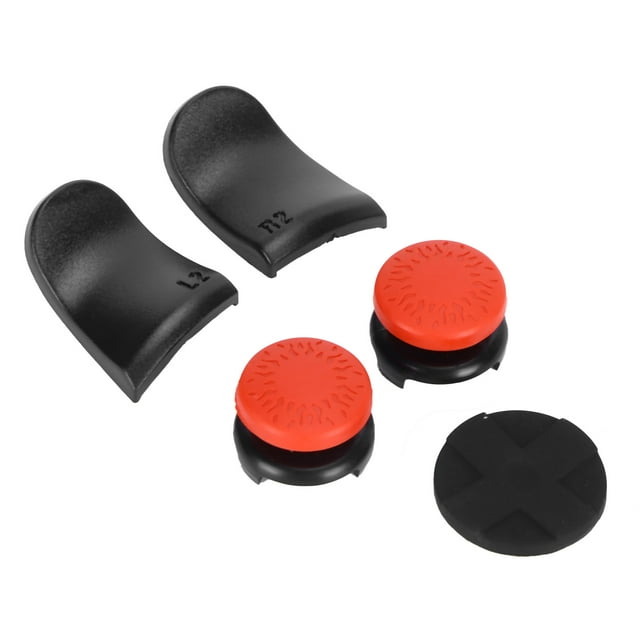 Tapa de tecla con agarre para joystick 5 en 1 Bling Bling Extensor de gatillo L2 R2 para controlador PS5 rojo