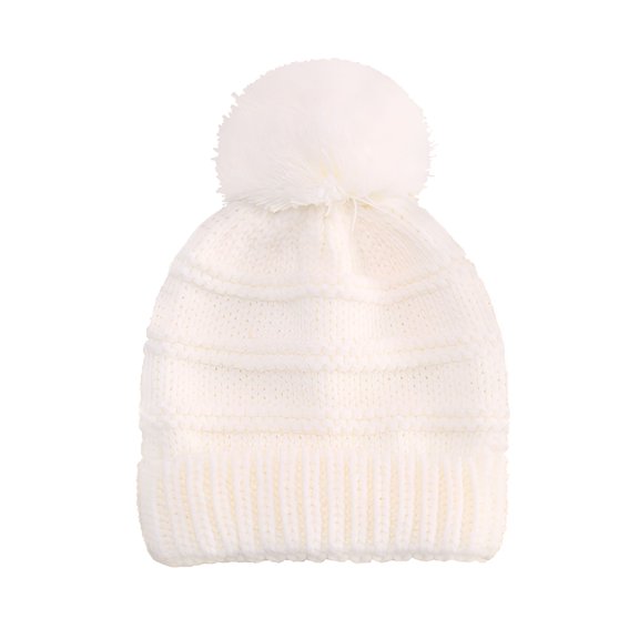 TELOLY 6M-4T Kids Baby Winter Knitted Beanie Hat, Toddler Girls Boys Warm Knit Thick Ski Cap with Pom Pom