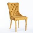 thumbnail image 4 of PORKISS Upholstered Dining Chairs, Modern Velvet Dining Room Chairs Set of 2 with Golden Stainless Steel Plating Legs, Tufted Solid Wood Kitchen Chairs with Nailhead Trim and Back Ring, Gold, 4 of 10