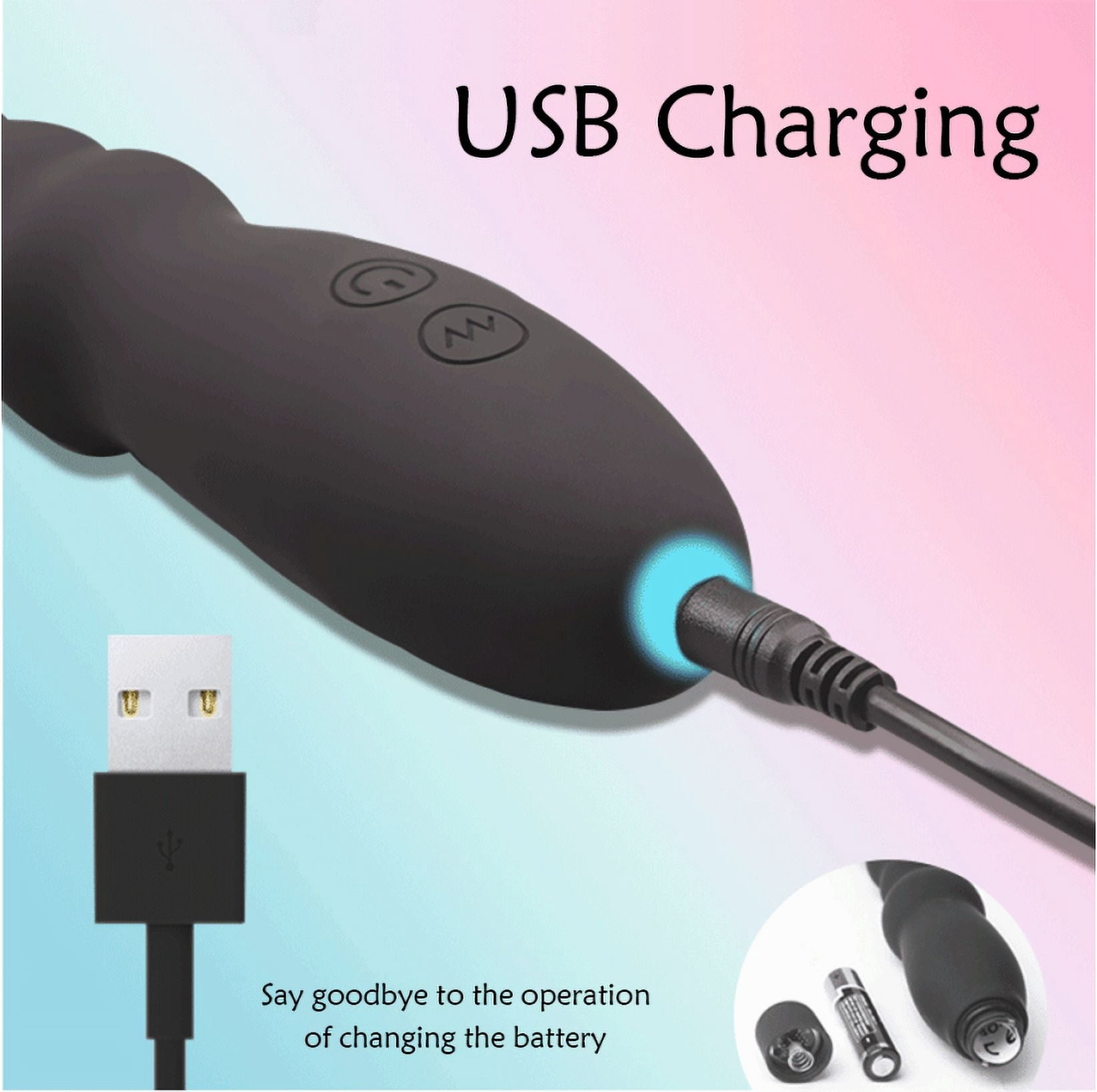 Birdsexy 10 frequency Vibrating Pull Bead Anal Vibrator Anal Plug USB Rechargeable Silicone Massager Toys for Men Women