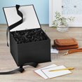 thumbnail image 4 of Hallmark 7" Large Black Gift Box with Lid and Shredded Paper Fill for Christmas, Hanukkah, Fathers Day, Graduations, Weddings, Birthdays, Grooms Gifts, Engagements, 4 of 7