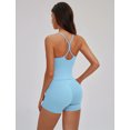 thumbnail image 6 of IBTOM CASTLE Women's 2 Piece Workout Set Racerback Cropped Tank Top Matching High Waist Shorts Yoga Gym Pilates Outfits S Sky Blue, 6 of 7