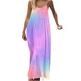 thumbnail image 4 of Elvqul Womens Maxi Dress Flowy Summer Dress Pullover Tunic Scoop Neck Beach Floral Sleeveless Dress for Women, Sizes S-5X, 4 of 9