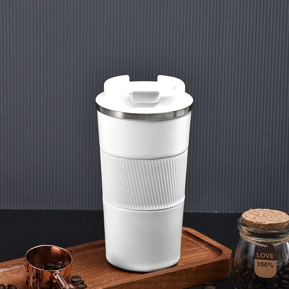 Stainless Steel Tumbler With Lid, Reusable Travel Coffee Mug For Men and Women, Easy To Go Insulated Cup for Hot Cold Drinks(White)