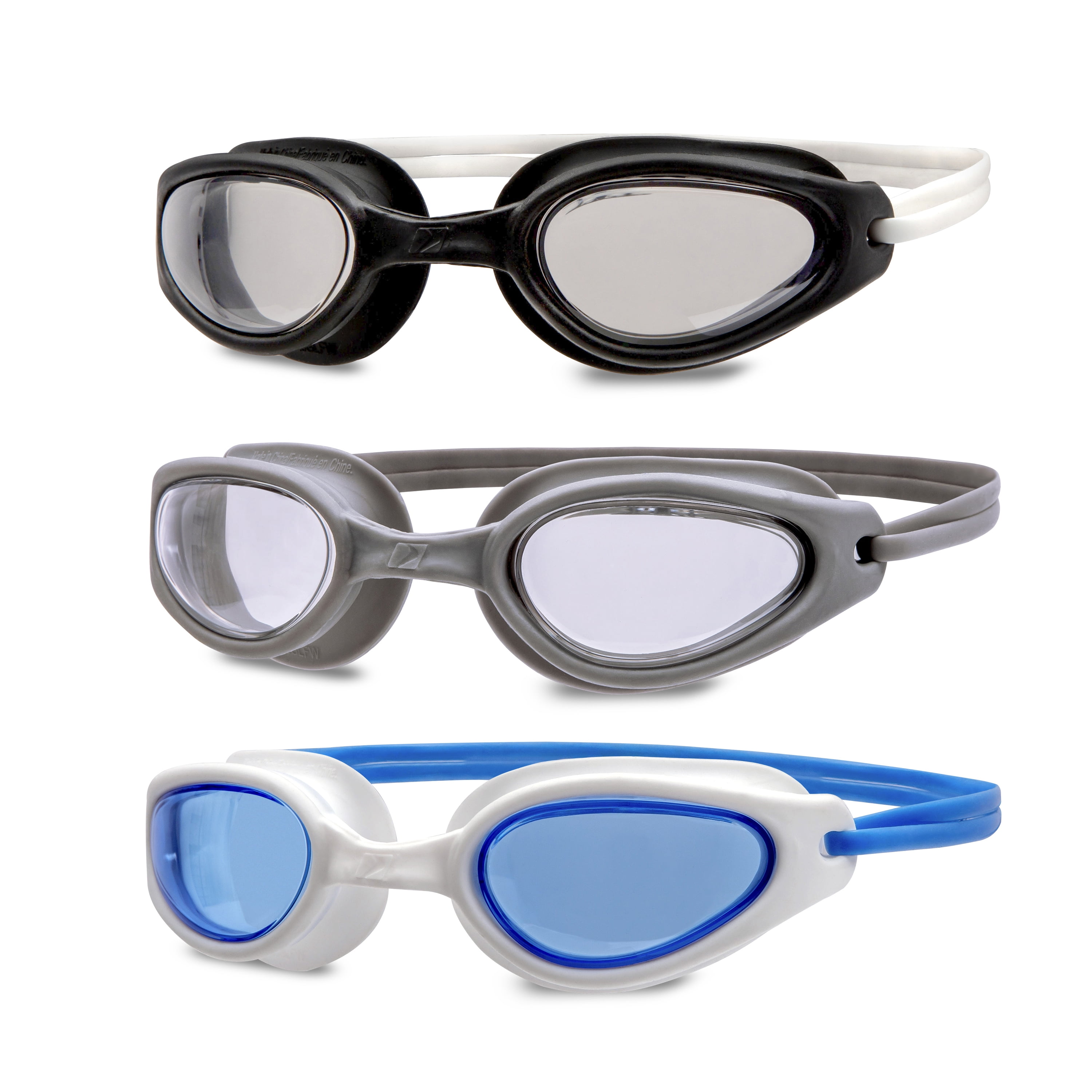 (2 pack) Aqua Dolfino Adult Racer Tinted Swim Goggles, Multi-Color, Unisex (3 Pack)