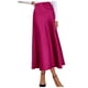 thumbnail image 1 of Falda acampanada de satén con cintura alta y elástico para mujer - S-XL, 1 of 4