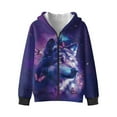 thumbnail image 4 of Xoenoiee Galaxy Wolf Butterfly Print Full-Zip Fleece Hoodies for Kids Toddler Boys Sweatshirt Athletic Jacket Sweater Hooded with Pocket Long Sleeve Shirt Lightweight Casual Comfy Top Jumpers, XL, 4 of 7