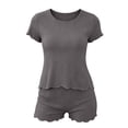 thumbnail image 4 of Harpily Womens Pajama Set Pattern Print Short Sleeve Crew Neck Top and Relaxed Wide Leg Shorts Home Rest and Vacation Outfit S, 4 of 4
