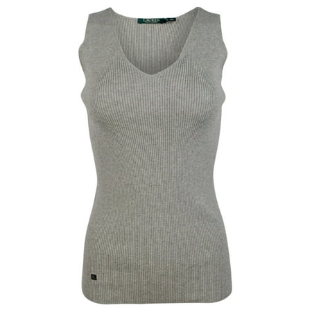 Women's V-Neck Sleeveless Sweater Top GH Large