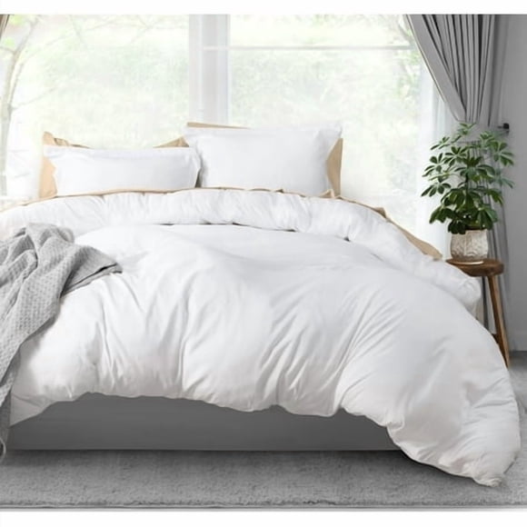 Utopia Bedding Duvet Cover California King Size - 3 Piece With Zipper Closure - 1 Comforter Cover 104X98 Inches & 2 Pillow Shams 20X36 Inches (White) Comforter Not Included