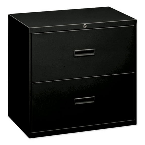 Basyx 2 Drawers Lateral Lockable Filing Cabinet, Black