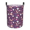 thumbnail image 2 of Uemuo Cute Squirrel Floral Pattern Circular Laundry Hamper Basket with handles,Collapsible laundry basket,Large capacity laundry hamper,Laundry Organizer-, 2 of 8