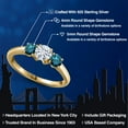 thumbnail image 2 of Gem Stone King 18K Yellow Gold Plated Silver White Moissanite and Blue Diamond Engagement Ring for Women | 1.04 Cttw | Round 5MM | Gemstone Birthstone | Size 5, 2 of 7