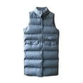 thumbnail image 4 of Women's Long Winter Coat Vest Sleeveless Warm Down Coat With Pockets Quilted Vest Down Jacket Quilted Outdoor Jacket Kimonos for Women Surf Sweater Women Striped Sweater Women Tan Open Front Cardigan, 4 of 8