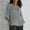 Gray, variant on Womens Plus Size $5,Women's Ladies Fashion Cropped Sleeves Round Neck Cotton Loose Shirt Blouse Wine XL
