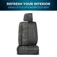 thumbnail image 4 of MotorBox Faux Leather Car Seat Covers, Diamond Stitched, Black & Dark Gray, Front Pair, 4 of 7