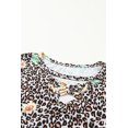 thumbnail image 3 of ABPHQTO Camiseta cruzada con estampado de girasol y leopardo para mujer, 3 of 5