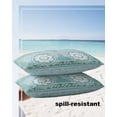 thumbnail image 4 of Pack of 2 Outdoor Pillow Covers, Beautiful Mandala Hippy Bohemian Waterproof Square Throw Pillowcase Cushion Decorative Pillow Covers for Couch Patio Tent, 20x12 in, 4 of 6