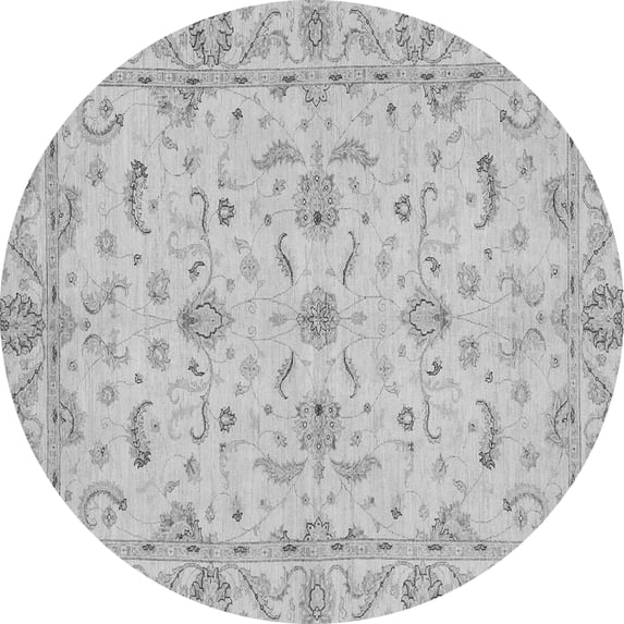 Ahgly Company Indoor Round Oriental Gray Traditional Area Rugs, 4' Round