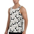 thumbnail image 2 of Fotbe Cute Panda Pattern Men's Quick Dry Workout Tank Top Gym Muscle Tee Fitness Bodybuilding Sleeveless T Shirt Breathable Workout Shirt-4X-Large, 2 of 9