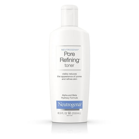 NEUTROGENA Pore Refining Toner with Witch Hazel, Alpha & Beta Hydroxy Acid, Facial Cleanser, Acne Wash, Face Wash for Oily Skin, Oil-Free & Hypoallergenic Facial Pore Cleansing Toner, 8.5 fl.
