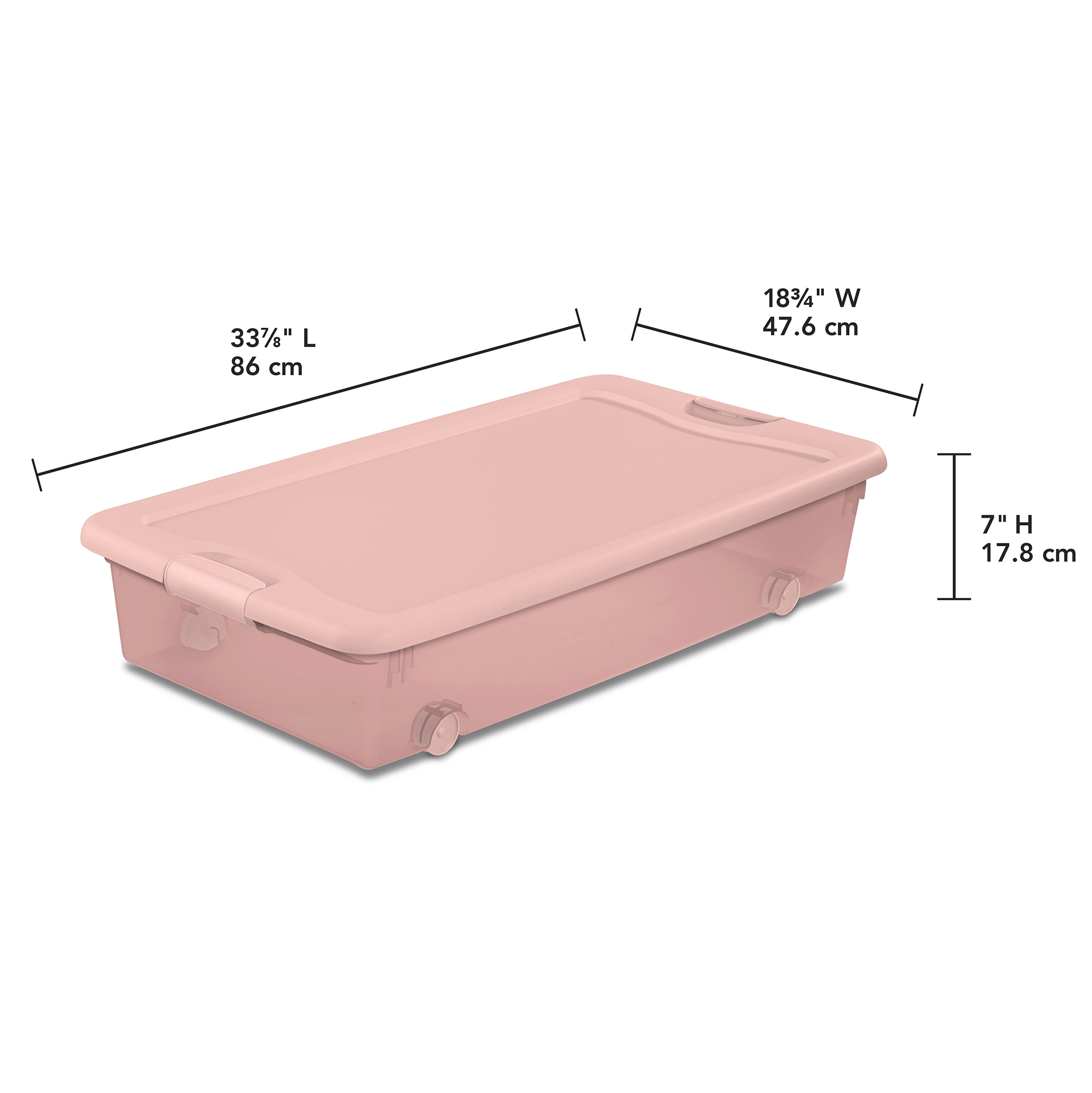 Sterilite 4-Pack 56 Qt. Wheeled Latching Box, Underbed Storage