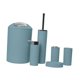 thumbnail image 1 of Juego de accesorios de baño de 6 piezas con diseño moderno: jabonera, escobilla de inodoro y jabón. Morandi Azul, 1 of 9
