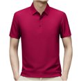 thumbnail image 2 of pstuiky camisetas de hombre, Camisa informal holgada a rayas con botones y solapa para hombre camisetas de hombre m, 2 of 6