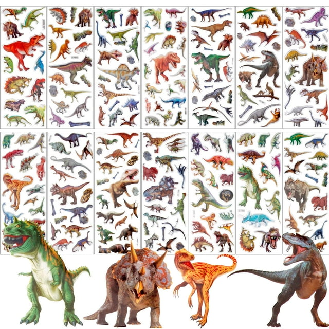 Pegatinas UPINS Dianosaur 3D Puffy para niños, más de 200 unidades