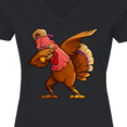 thumbnail image 4 of Inktastic Dabbing Turkey Thanksgiving Women's V-Neck T-Shirt, 4 of 5