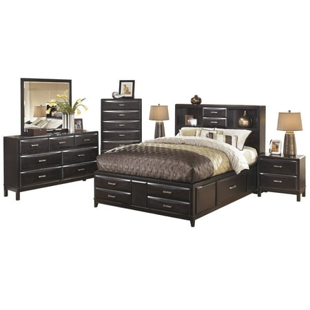 Ashley Furniture Bedroom Set Instructions Ashley Furniture Kira 6 PC Bedroom Set: Cal King Storage Bed Dresser Mirror 2 Nightstand Chest Black ()