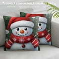 thumbnail image 3 of Patifu Merry Christmas Lovely Snowman Print Throw Pillow Cases Pack   Decorative Cushion Covers for Couch Bed Sofa Farmhouse   18x18in, 3 of 5