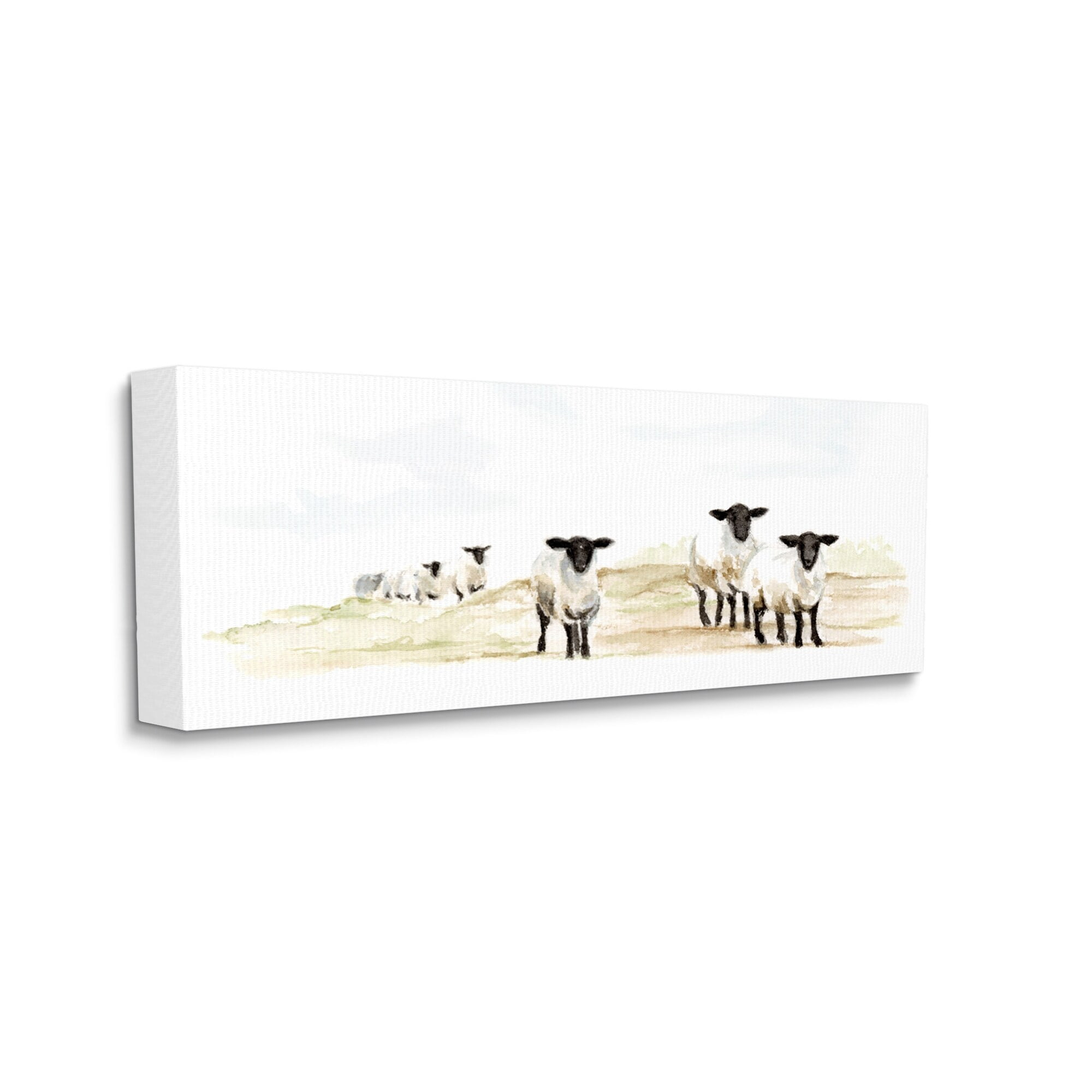 Stupell Industries Sheep Farm Flock Children's Nursery Watercolor Painting, 40 x 17,Design by Fox Hollow Studios