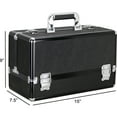 thumbnail image 3 of VER Beauty Professional Aluminum 6-Tiers Accordion Trays Makeup Cosmetics Train Case Salon Cosmetology Portable Handheld Organizer Large Lockable Box (Black Glitter), 3 of 5