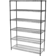 Shelving Inc. 12" d x 30" w x 72" h Chrome Wire Shelving wih 6 Shelves, Weigh Capaciy 800lbs Per Shelf