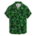 thumbnail image 2 of cllios St Patricks Day Mens Hawaiian Shirt Funny Irish Shamroak Beach Tshirts Short Sleeve Green Button Down Aloha Party Tops, 2 of 5