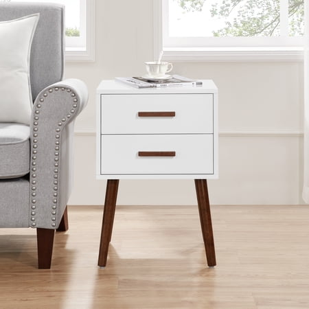 Convenience Concepts Oslo 2 Drawer End Table, White & Espresso