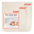 thumbnail image 1 of Bolsas de leche de nueces, todas las bolsas de gasa naturales, 8 x 10 pulgadas, 10 x 12 pulgadas, 14 x 14 pulgadas, 3 unidades, 100 % bolsas de tela de algod&oacute;n sin blanquear para yogur/jugo, 1 of 7