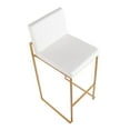 thumbnail image 7 of Fuji Contemporary High Back Barstool In Gold Steel And White Faux Leather - Set Of 2, 7 of 7