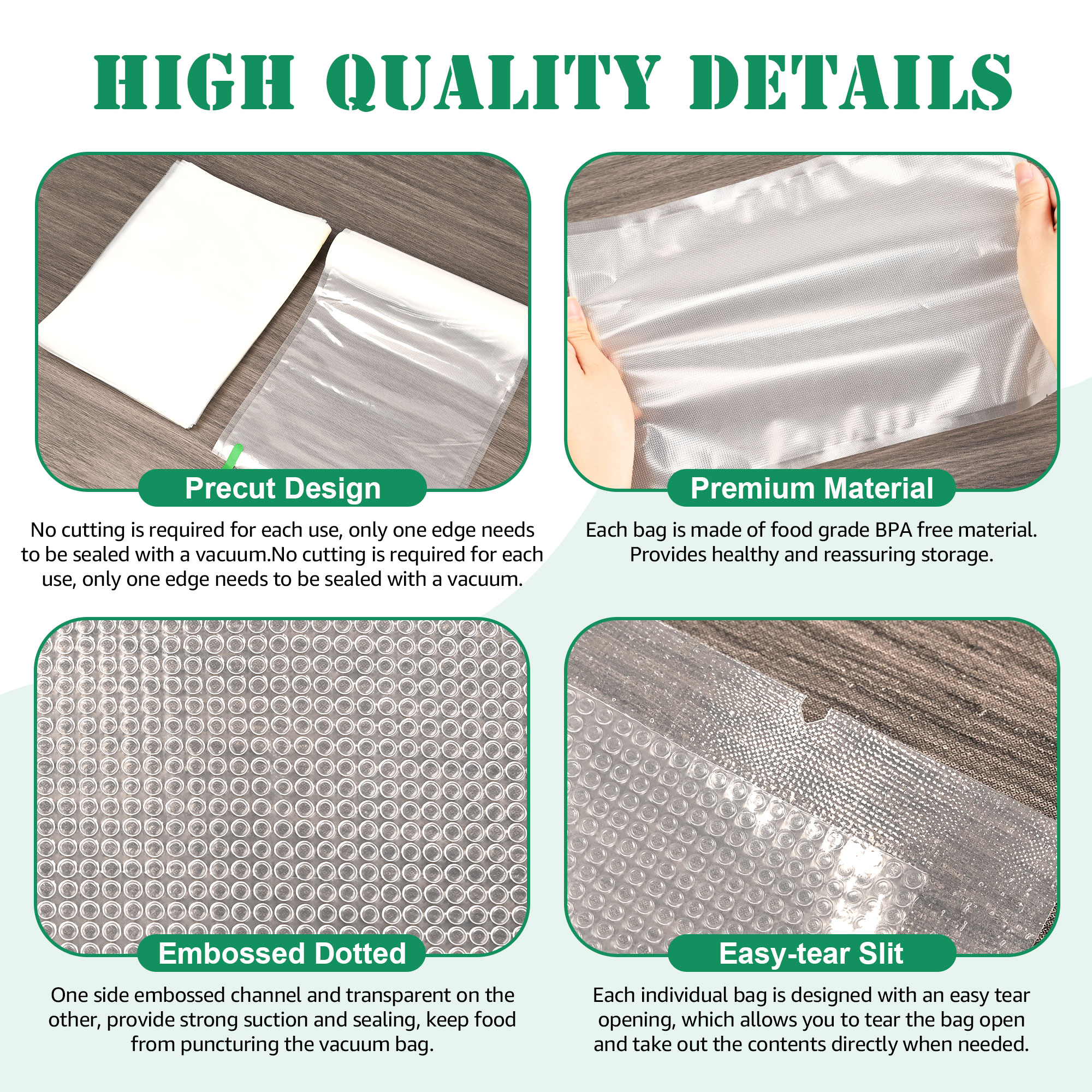 Cubepoint 150-Count Vacuum Sealer Bags, 8" x 12" photo 6
