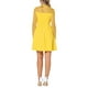thumbnail image 4 of Vestido de cóctel gótico para mujer Inspire Chic, mini vestido amarillo con mangas largas de malla transparente en forma de corazón, 4 of 6
