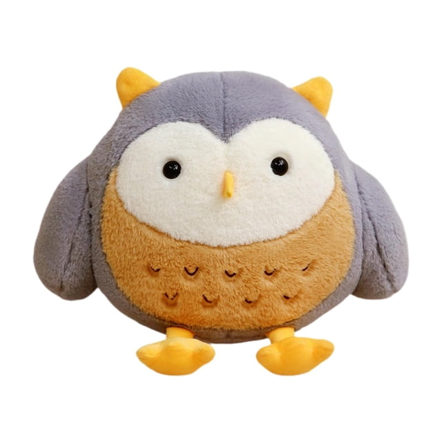 Búho de peluche de juguete, muñeco de peluche de búho compacto, decoración para el hogar, adorable y abrazable. gris