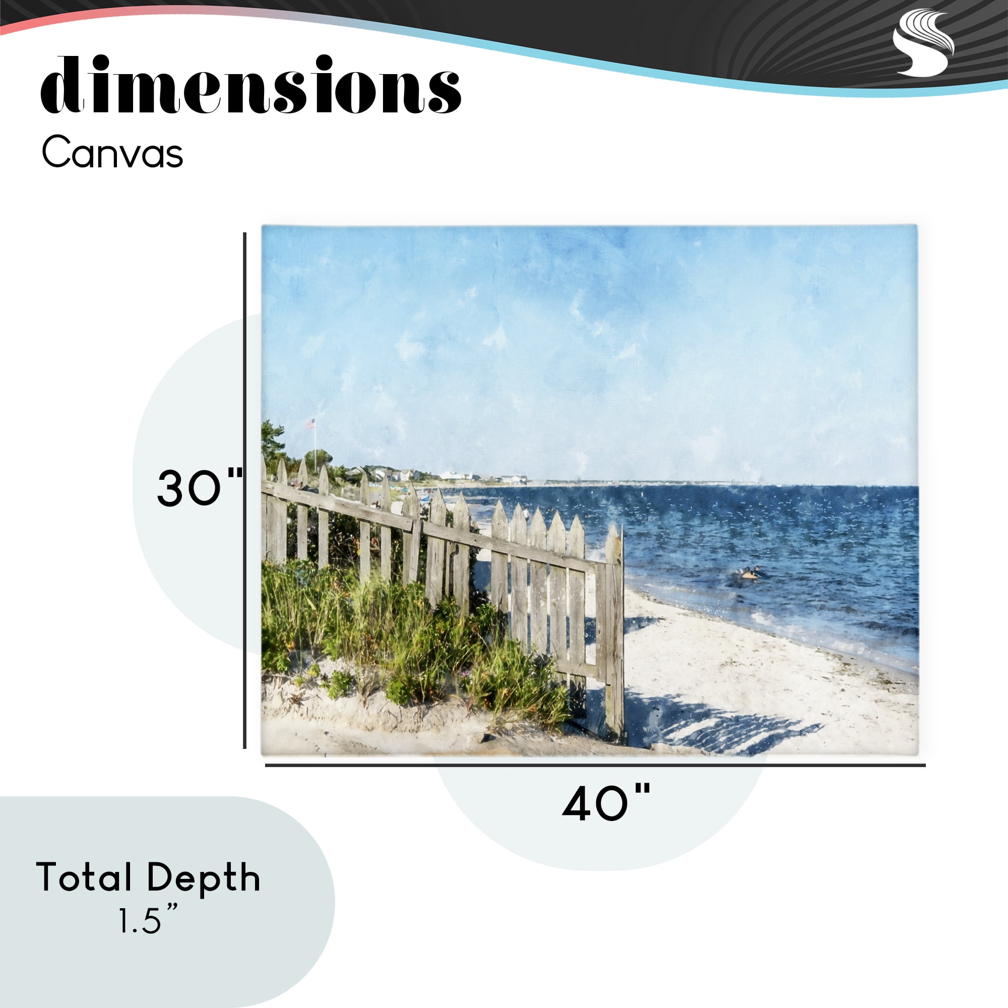 Stupell Industries Beach Pickets View Canvas Wall Art, design by Kim Curinga