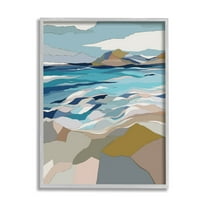 Stupell Industries Rolling Beach Waves Abstract Shore Graphic Art Gray Framed Art Print Wall Art, Design by Nikita Jariwala