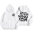 thumbnail image 6 of Hpapadks Womens Hoodie Funny Social Dog Mom Print Long Sleeve Loose Hooded Top for Dog Lovers Womens Sweatshirt White XL, 6 of 6