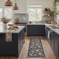 thumbnail image 2 of GENIMO 2'x7' Runner Rug, Machine Washable Non Slip Low Pile Hallway Runner Rug for Kitchen Laundry Room, Garden Floral, Dusty Navy, 2 of 7