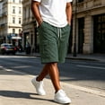 thumbnail image 2 of Delconic Men Lightweight Breathable Knit Cargo Casual Shorts Adjustable Drawstring Stretch Waist Solid Color Relax Fit Bottoms For Running Fishing Weekend Sports Beach Outfit Army Green L, 2 of 6