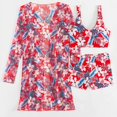 thumbnail image 3 of Gibobby Trajes de Baño para Mujer Bikinis de cintura alta para mujer, conjunto de Bikini Sexy de 3 piezas, traje de baño para cubrir, traje de baño de ma(Rojo,M), 3 of 5