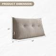 thumbnail image 2 of ANMINY Triangular Headboard Pillow with Side Pockets, Chenille Fabric, Bed Rest Reading Pillow, Removable & Washable Cover for Twin Beds, 2 of 6