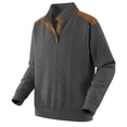 thumbnail image 3 of Men's Cable Knit Pullover Casual Long Sleeve Stand Collar 1/4 Button Knitted Sweatshirt Spring Lightweight Outdoor Tops, 3 of 5